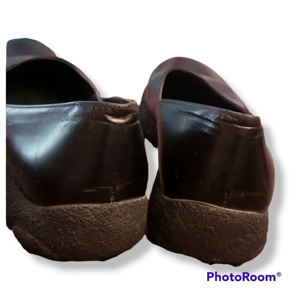 Emporio Armani Dark Academia Black Leather Flats - Picture 6 of 10